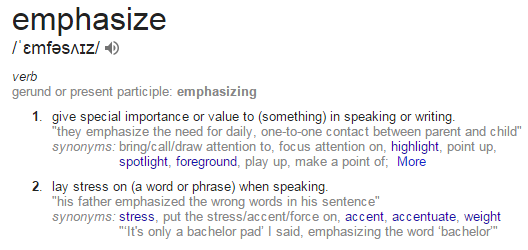 emphasizing meaning